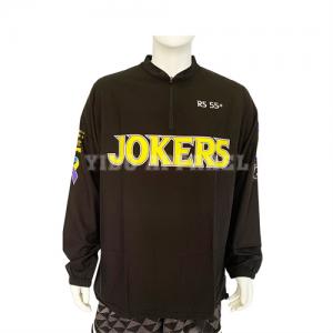 Baseball Batting Jacket Long Sleeve Black Color